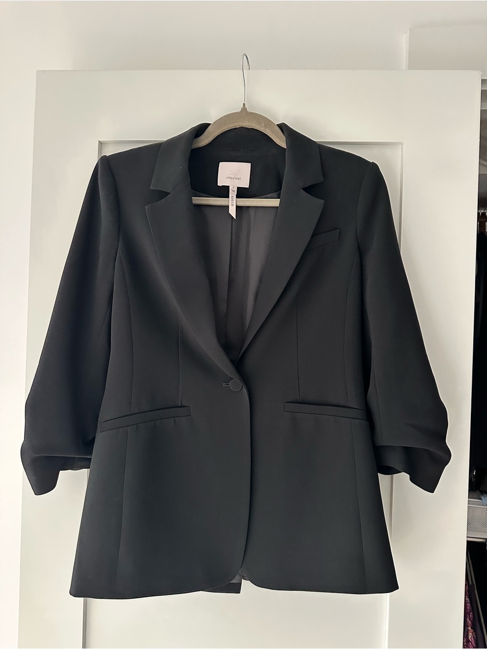 Cinq a Sept Khloe 3/4 sleeve black blazer - Picture 5 of 6